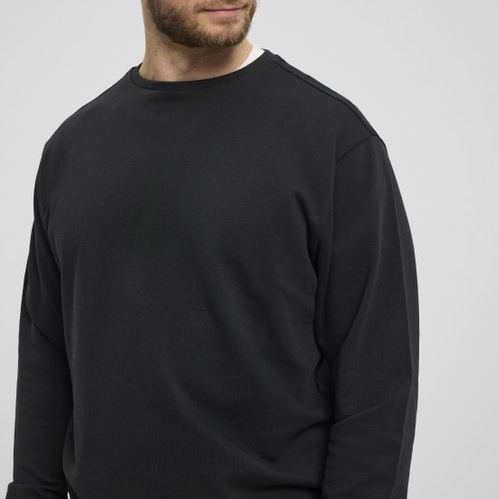 North Latitude Denim Crew Neck Sweatshirt Black TALL - TALL collegepaidat - 