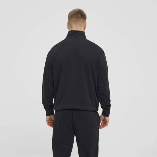 North Latitude Denim Half-Zip Sweatshirt Black TALL - TALL collegepaidat - 