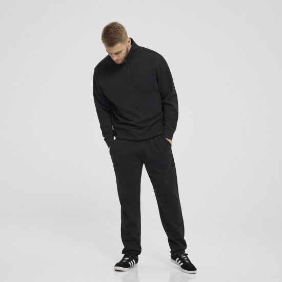 North Latitude Denim Half-Zip Sweatshirt Black TALL - TALL collegepaidat - 