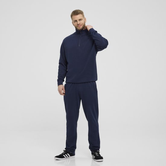 North Latitude Denim Half-Zip Sweatshirt Navy Blue TALL - TALL collegepaidat - 