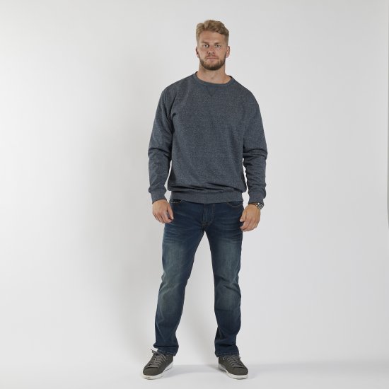 North Latitude O-Neck Sweatshirt Blue Melange TALL - TALL collegepaidat - 