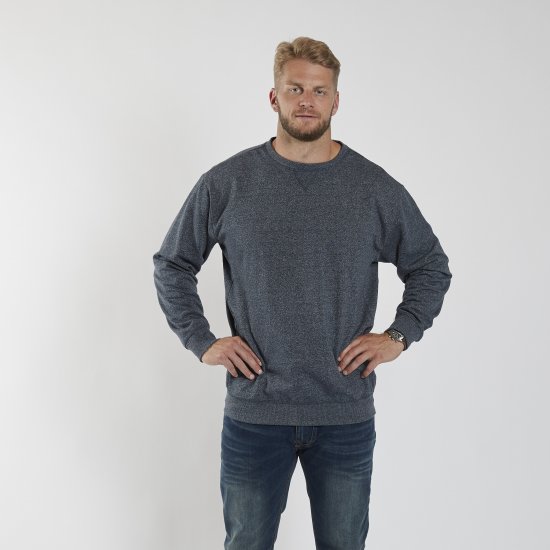North Latitude O-Neck Sweatshirt Blue Melange TALL - TALL collegepaidat - 