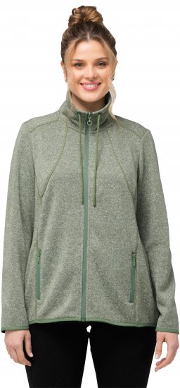 Ulla Popken Heather Knit Fleece Jacket Mint Green - Naisten hupparit ja collegepaidat isot koot - 