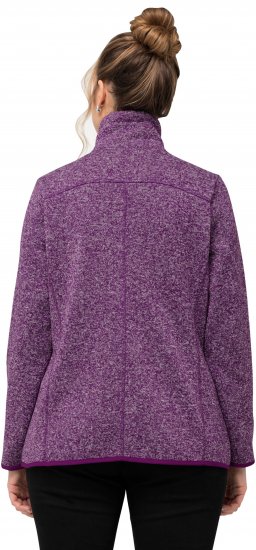 Ulla Popken Heather Knit Fleece Jacket Dark Purple - Naisten hupparit ja collegepaidat isot koot - 