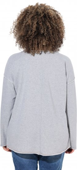 Ulla Popken Bow City Lettering Sweatshirt Light Grey Melange - Hupparit ja collegepaidat - 