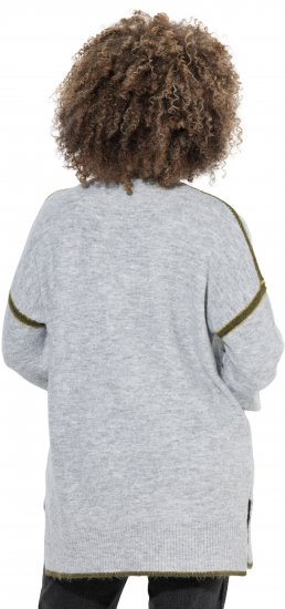 Ulla Popken Decorative Seam Sweater Light Grey Melange - Naisten hupparit ja collegepaidat isot koot - 