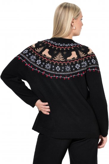 Ulla Popken Norwegian Style Christmas Sweater Black - Naisten hupparit ja collegepaidat isot koot - 