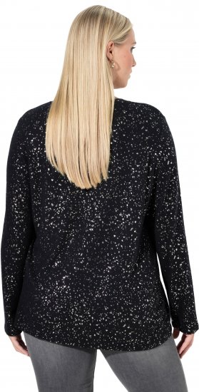 Ulla Popken Metallic Print Extra Soft Christmas Sweatshirt Black - Hupparit ja collegepaidat - 