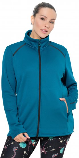 Ulla Popken Quick Drying Athletic Jacket Dark Petrol - Naisten hupparit ja collegepaidat isot koot - 