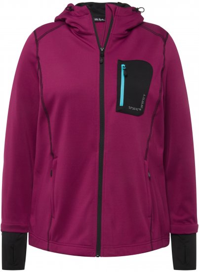 Ulla Popken HYPRAR Zip Front Hooded Stretch Sweatshirt Blackberry - Naisten hupparit ja collegepaidat isot koot - 