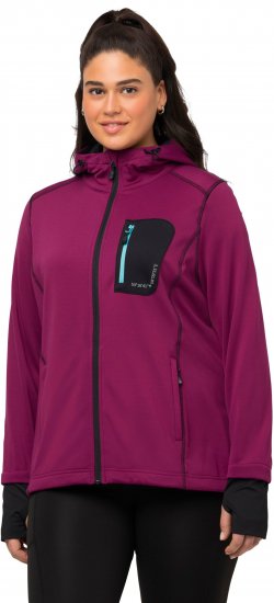 Ulla Popken HYPRAR Zip Front Hooded Stretch Sweatshirt Blackberry - Naisten hupparit ja collegepaidat isot koot - 