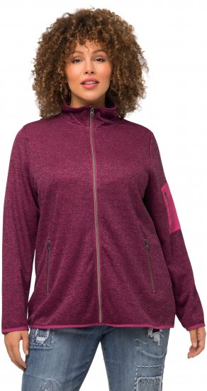 Ulla Popken Knit Fleece-Lined Zippered Jacket Fuchsia Pink - Naisten hupparit ja collegepaidat isot koot - 
