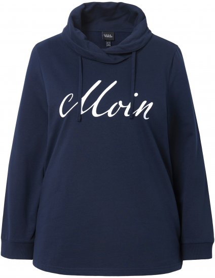 Ulla Popken Moin Graphic Sweatshirt Navy - Naisten hupparit ja collegepaidat isot koot - 