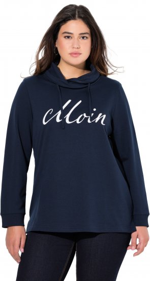Ulla Popken Moin Graphic Sweatshirt Navy - Naisten hupparit ja collegepaidat isot koot - 
