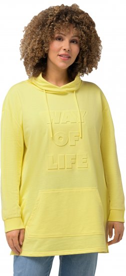 Ulla Popken Embossed Letter Sweatshirt Lemon Yellow - Hupparit ja collegepaidat - 