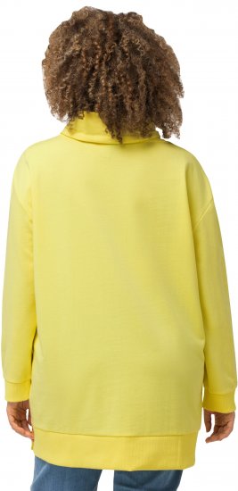 Ulla Popken Embossed Letter Sweatshirt Lemon Yellow - Hupparit ja collegepaidat - 