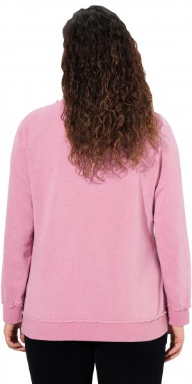 Ulla Popken Graphic BE UNIQUE Inverted Seam Sweatshirt Raspberry - Naisten hupparit ja collegepaidat isot koot - 