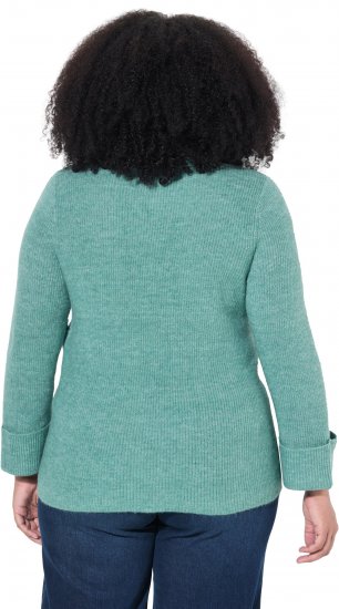 Ulla Popken Asymmetric Zipper Turtleneck Sweater Green - Hupparit ja collegepaidat - 