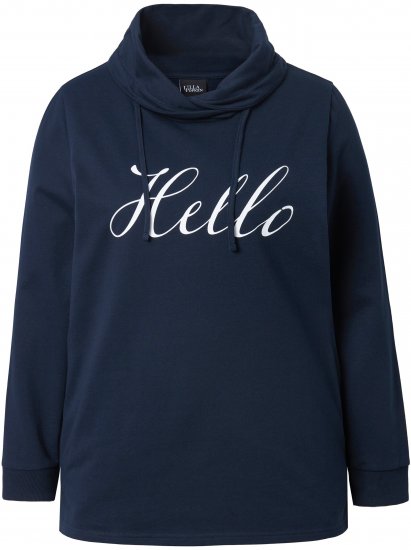 Ulla Popken HELLO Classic Fit Stand-Up Collar Sweatshirt Navy - Hupparit ja collegepaidat - 