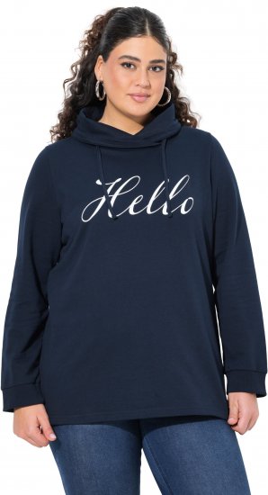 Ulla Popken HELLO Classic Fit Stand-Up Collar Sweatshirt Navy - Hupparit ja collegepaidat - 