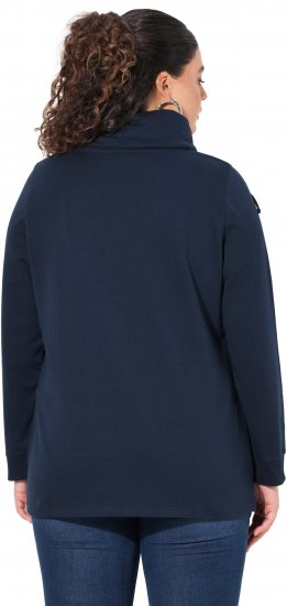 Ulla Popken HELLO Classic Fit Stand-Up Collar Sweatshirt Navy - Hupparit ja collegepaidat - 