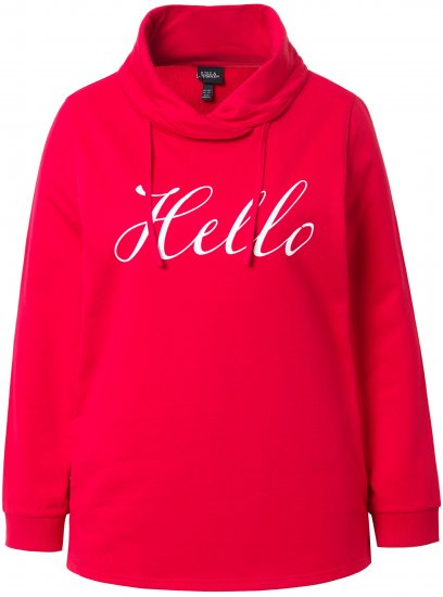 Ulla Popken HELLO Classic Fit Stand-Up Collar Sweatshirt Lychee - Naisten hupparit ja collegepaidat isot koot - 