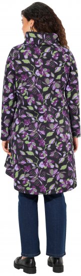 Ulla Popken Floral Stand-Up Collar Flounce Panel Sweatshirt Black - Naisten hupparit ja collegepaidat isot koot - 