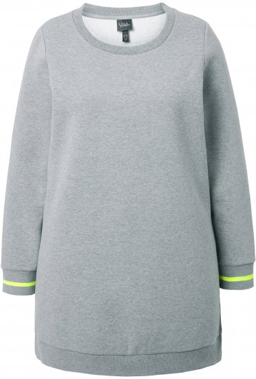 Ulla Popken Nostalgic Escape Oversized Sweatshirt Mouse Grey - Naisten hupparit ja collegepaidat isot koot - 
