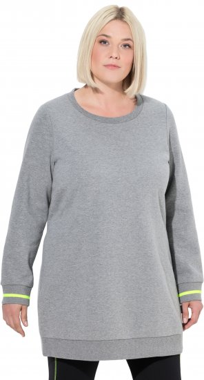Ulla Popken Nostalgic Escape Oversized Sweatshirt Mouse Grey - Naisten hupparit ja collegepaidat isot koot - 