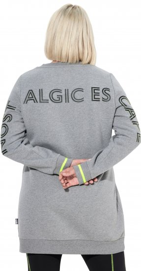 Ulla Popken Nostalgic Escape Oversized Sweatshirt Mouse Grey - Naisten hupparit ja collegepaidat isot koot - 