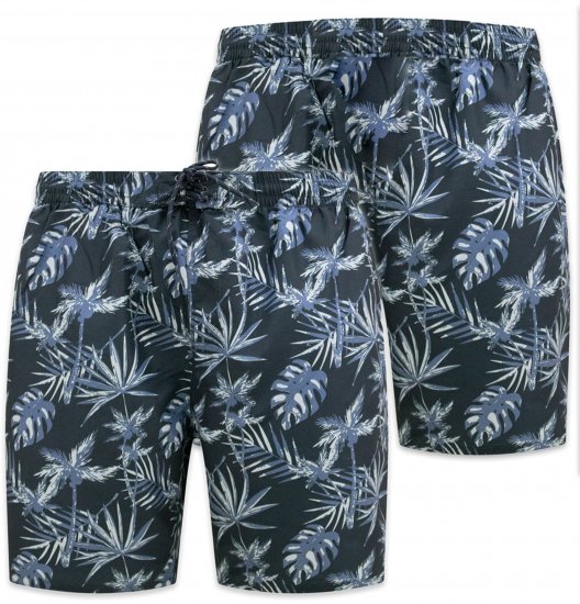 D555 Cleethorpes Hawaii Printed Swimshorts Navy - Uimashortsit - Miesten uimahousut isot koot