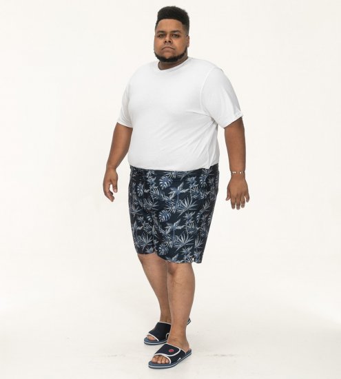 D555 Cleethorpes Hawaii Printed Swimshorts Navy - Uimashortsit - Miesten uimahousut isot koot