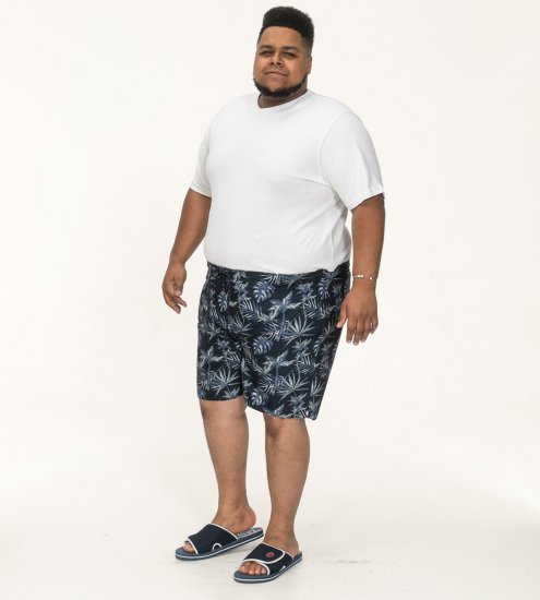 D555 Cleethorpes Hawaii Printed Swimshorts Navy - Uimashortsit - Miesten uimahousut isot koot
