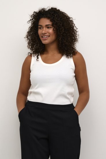 Kaffe Curve Carina Hihaton Toppi Liituvalkoinen - T-paidat - 