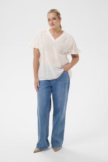 Kaffe Curve Valeria Top Chalk - Topit - 