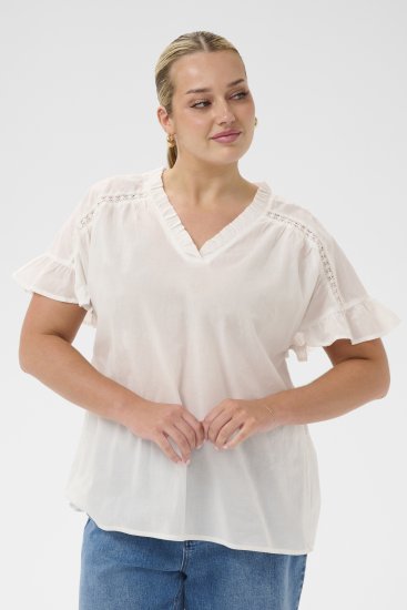 Kaffe Curve Valeria Top Chalk - Topit - 