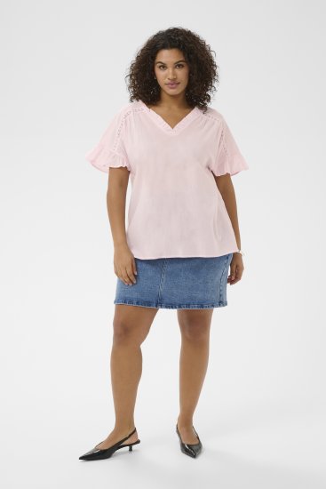 Kaffe Curve Valeria Top Ballerina Pink - Naisten paidat ja topit isot koot - 