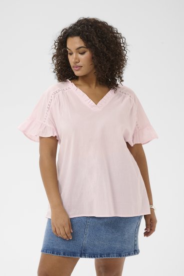 Kaffe Curve Valeria Top Ballerina Pink - Naisten paidat ja topit isot koot - 