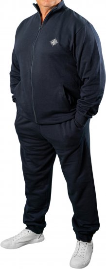 20 Nodi Mistral Tracksuit in Combed Fleece Cotton Navy - Verryttelypuvut - Miesten verryttelypuvut isot koot