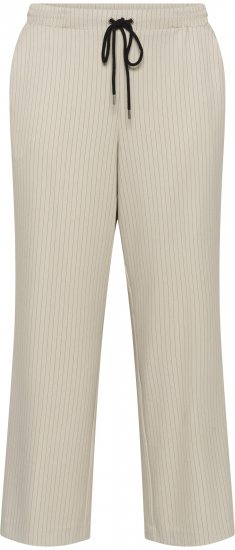 Kaffe Curve Sirana Pants Beige Melange/Black Stripe - Kangashousut - 