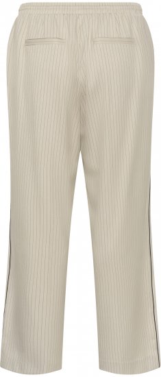 Kaffe Curve Sirana Pants Beige Melange/Black Stripe - Kangashousut - 