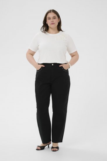 Kaffe Curve Brenn Barrel Twill Jeans Washed Black - Farkut - 