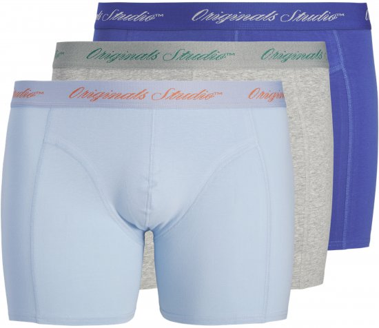 Jack & Jones Norrebro Solid Trunks 3-Pack Blue - Bokserit - Miesten Bokserit Isot Koot