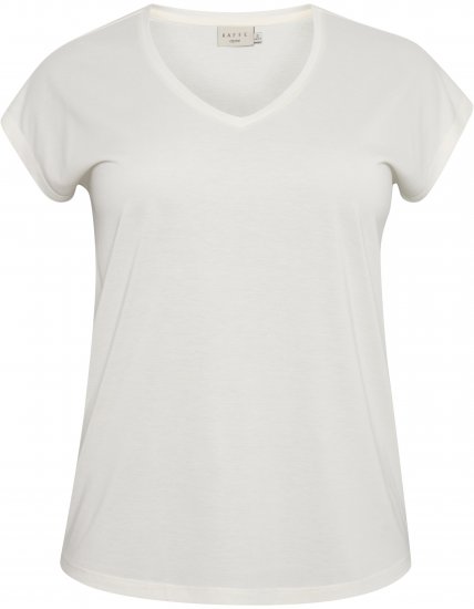 Kaffe Curve Lina V-Neck T-Shirt White - T-paidat - 