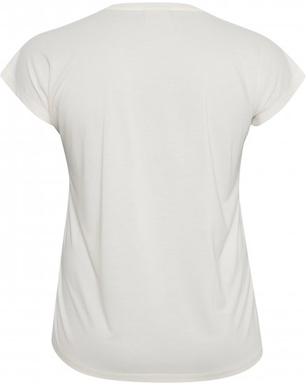 Kaffe Curve Lina V-Neck T-Shirt White - T-paidat - 