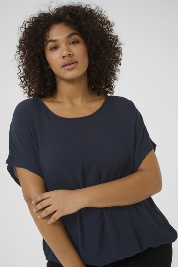 Kaffe Curve Ami Stanley Lyhythihainen Pusero Tummansininen - T-paidat - 