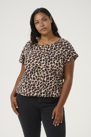 Kaffe Curve Sonna Stanley Toppi Leopardikuosi - T-paidat - 