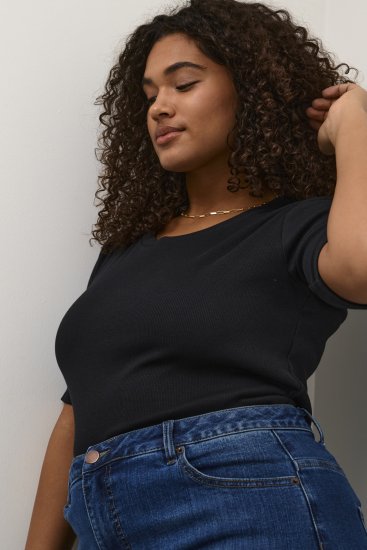 Kaffe Curve Carina T-paita Musta - T-paidat - 