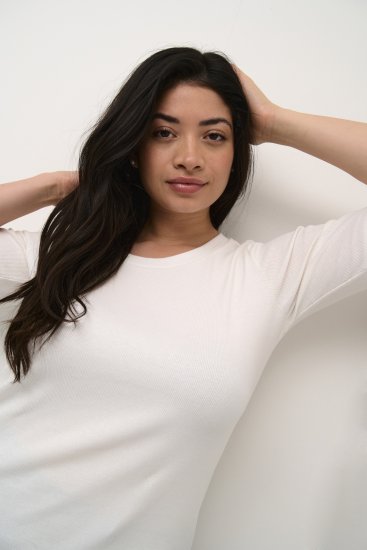 Kaffe Curve Carina T-paita Liituvalkoinen - T-paidat - 