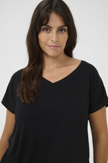 Kaffe Curve Jena V-aukkoinen T-paita Musta - T-paidat - 